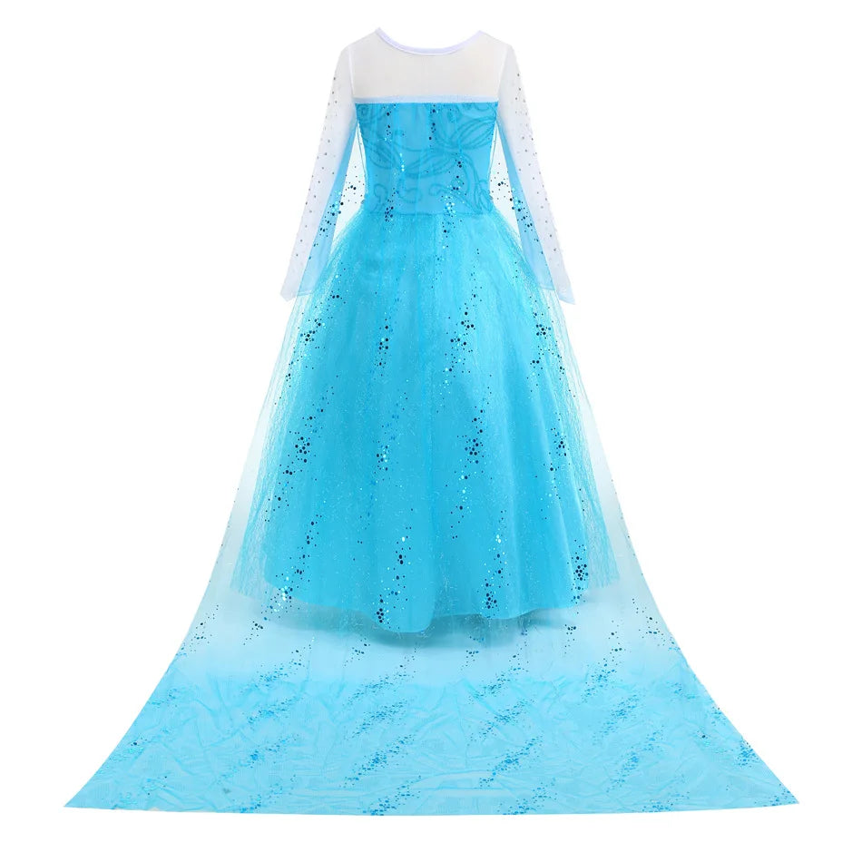 Girl Princess Dress Halloween 2026 Cosplay Party Costume Snow Queen Princess Clothes Children Outfit