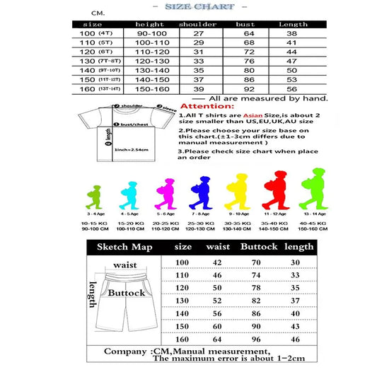 New York letter pattern boy and girl T-shirt+shorts 2-piece set