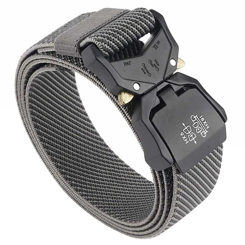 140cm Elastic Belt For Men Aluminum Alloy Quick Release Buckle Strong Nylon Tactical Belt Male Military Accessories