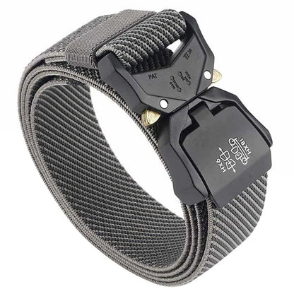 140cm Elastic Belt For Men Aluminum Alloy Quick Release Buckle Strong Nylon Tactical Belt Male Military Accessories