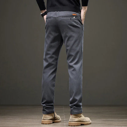 Business Straight Men's Pants Fashion Comfortable Brand Lyocell Soft Trousers Classic Simple Regular Solid Color Slim Pants