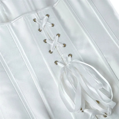 White Sexy Corsets Bustiers for Women Overbust Corset Top Corselet Satin Up Zipper Corsetto Shaper Gothic Korsett Black