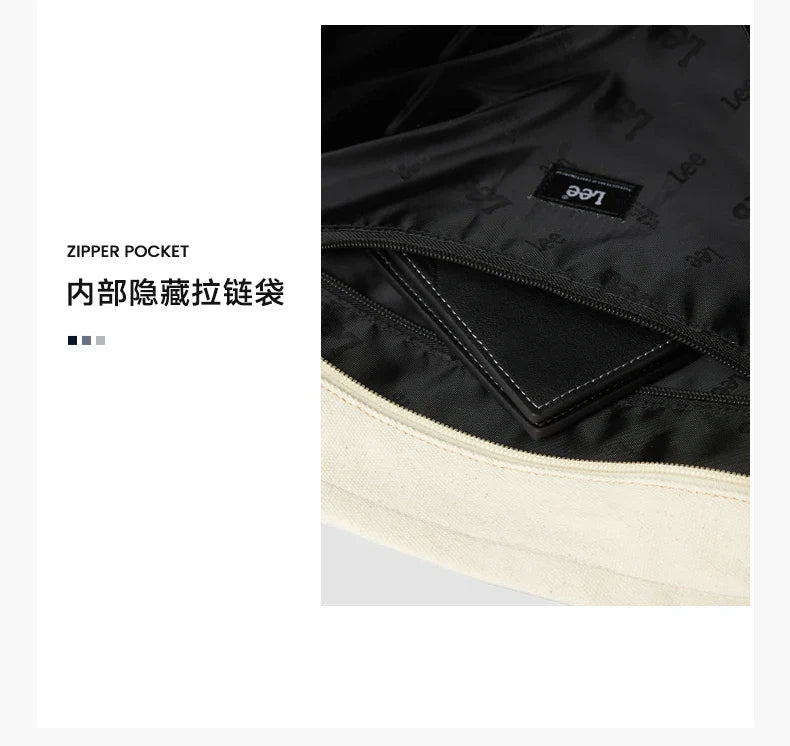 Unisex Utility Canvas Leather Zipper Tote Bag Casual Denim Daily Shopping Handbag Women Man Durable Student School Book Bag