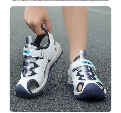 Summer Sport Sandals for Children's 5-16 Years Boys Breathable Anti-Slip Beach Water Shoes Outdoor Anti-Bump Walking Sandails