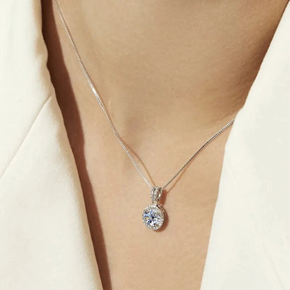 2ct total Moissanite Jewelry Set Sterling Silver 925 Necklace Earrings Fine Jewerly Wedding Set Pass Dismond Tester