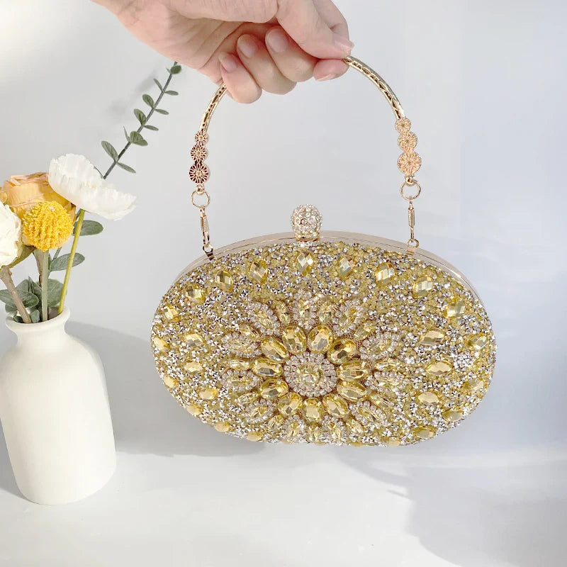Bling Wedding Clutch Bag Party Purse and Handbag Women's Evening Bag Luxury Design Chain Shoulder Bag