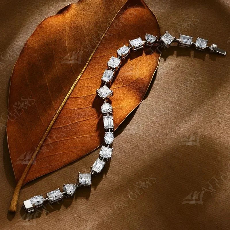 D Color All Moissanite Bracelet for Women Men 100% 925 Sterling Silver Diamong Wedding Bridal Luxury Hand Jewelry Gift