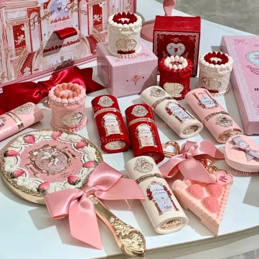 Strawberry Cupid Collection Makeup Kit Full Professional Face Palette Blush Eyeshadow Lip Cream Solid Perfume Sets