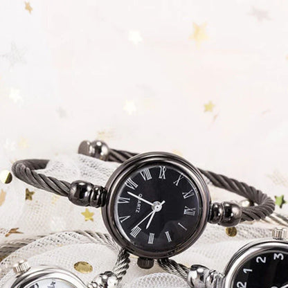 Women Watches Small Gold Bangle Bracelet Watch Stainless Steel Retro Ladies Quartz Wristwatch Clock Fashion Dress Watch