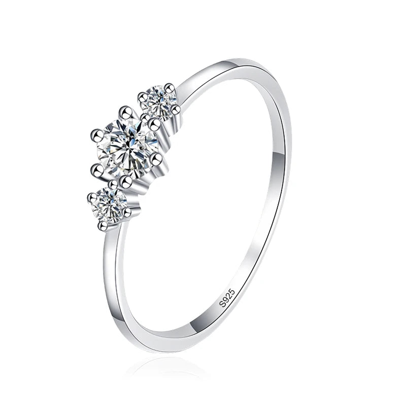 Full D Color Moissanite Rings for Women 925 Sterling Silver Lab Diamond Wedding Engagement Ring Jewelry Band Gemstone