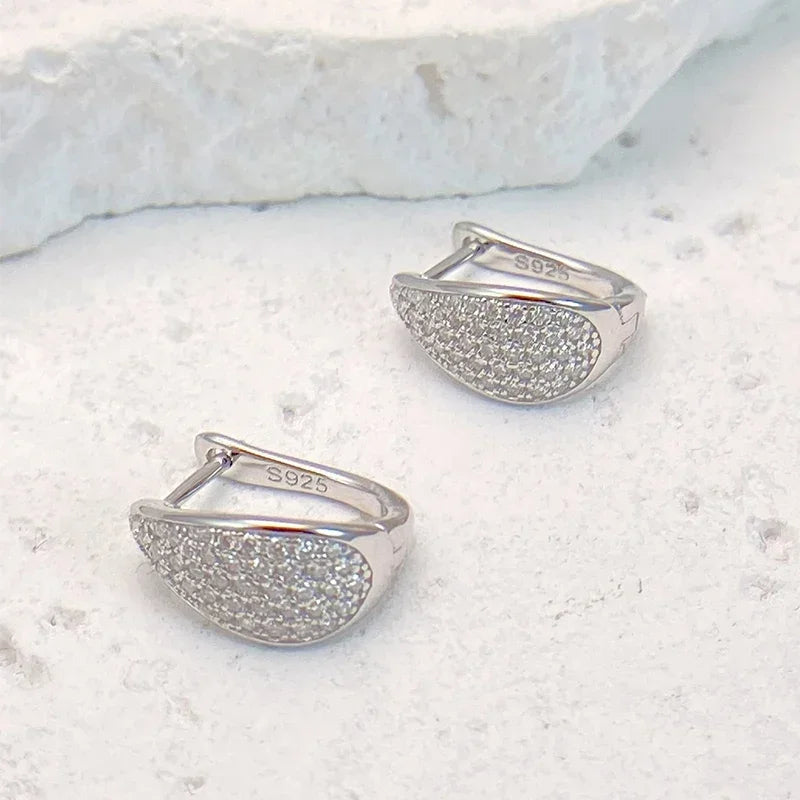 Full D Color Moissanite Earrings 925 Sterling Silver for Women Lab Diamond Plated White Gold Earrings Wedding Jewelry