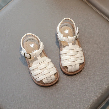 Kids Sandals 2026 Summer Sandals for Boy Fashion Children Cut-Outs Beach Shoes Braided Style Causal Walking Flat Sandals