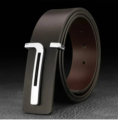 3.8cm Fashion Men's Belts High Quality Designer Luxury Famous Genuine Leather Belt Jeans Formal Cowskin Black Male Waist Strap
