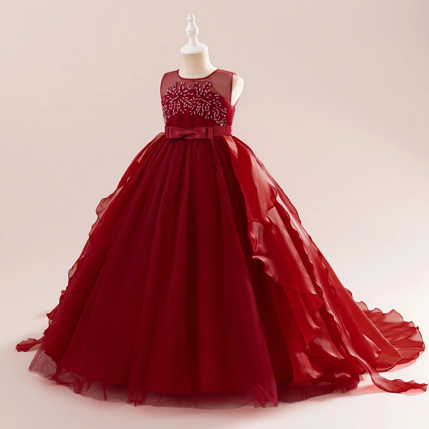 Summer Baptism Bridesmaids Girls Party Dress Elegant Tulle Wedding Princess Prom Dress For Girl Gala Birthday Christmas Vestidos