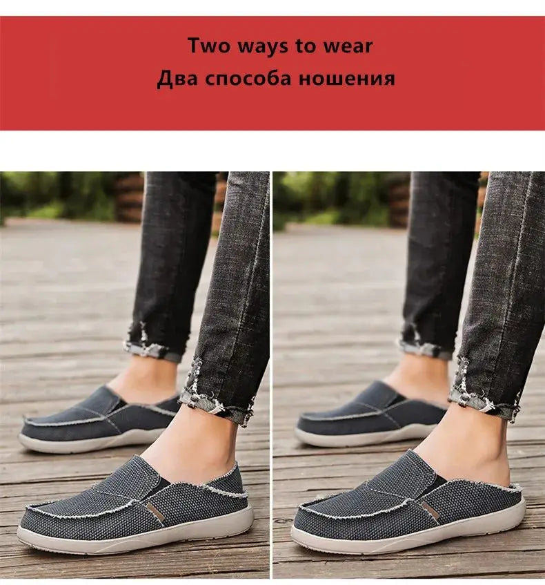 2024 Summer Men Canvas Shoes Espadrilles Breathable Casual Shoes Men Loafers Comfortable Ultralight Lazy Boat Shoes Big Size 47