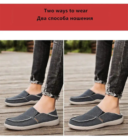 2024 Summer Men Canvas Shoes Espadrilles Breathable Casual Shoes Men Loafers Comfortable Ultralight Lazy Boat Shoes Big Size 47