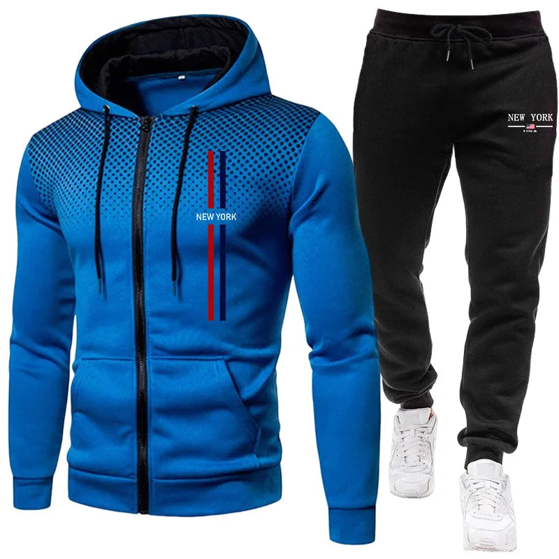 2025 Brand New Men's Tracksuit Hoodie Sweatpants Urban Casual Fashion Sportswear Autumn Winter Daily Casual Sporty Zipper Outfit