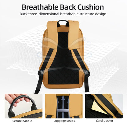 Thin Male Work Backpack Multifunctional Fashion 15.6 In Laptop Backpack Casual Waterproof Business Travel Daypack