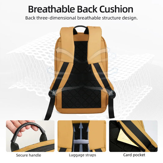 Thin Male Work Backpack Multifunctional Fashion 15.6 In Laptop Backpack Casual Waterproof Business Travel Daypack