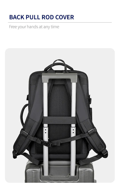 Men's Backpack with Expandable Vacuum Compression, Large Capacity, Dry and Wet Separation, Multifunctional Business Backpack for Short Business Trips