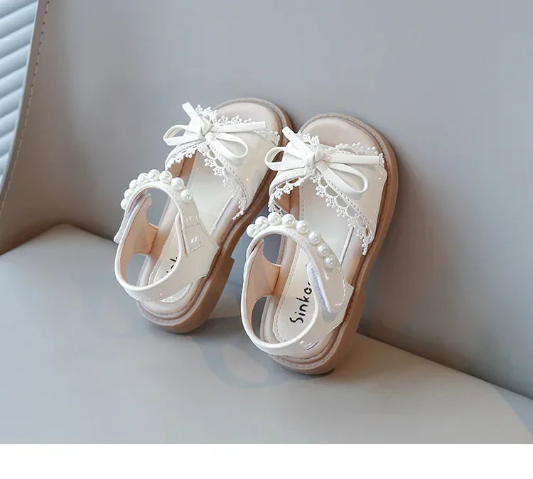 Kids Summer Beach Shoes Bow New Classmate Baby Soft Sole Fashion Girls Sandals Non-slip Princess Shoes Size 25-30