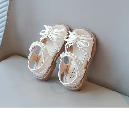 Kids Summer Beach Shoes Bow New Classmate Baby Soft Sole Fashion Girls Sandals Non-slip Princess Shoes Size 25-30