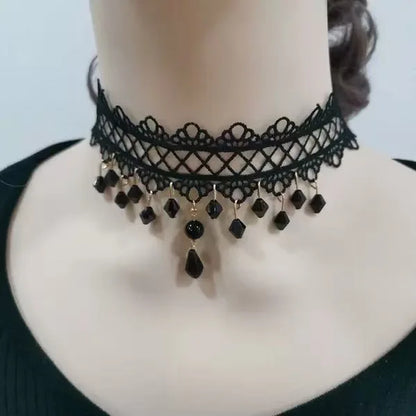 Punk Black Sexy Lace Chokers Necklace For Women Fashion Retro Clavicle Chain Halloween Collar Choker Steampunk Gifts