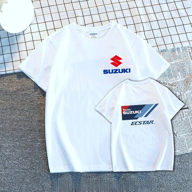 New Motorcycle Club Fashion 100% Cotton Trendy Men T-shirt Summer Daily Outdoor Sports Casual Loose Street Short-sleeve