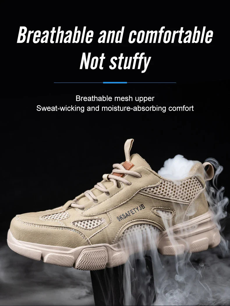 Unisex Mesh Steel Toe Cap Summer Safety Shoes For Men Light Breathable Sneaker Comfortable Indestructible Hombre Work Sneakers