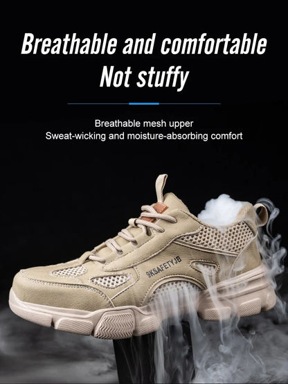 Unisex Mesh Steel Toe Cap Summer Safety Shoes For Men Light Breathable Sneaker Comfortable Indestructible Hombre Work Sneakers
