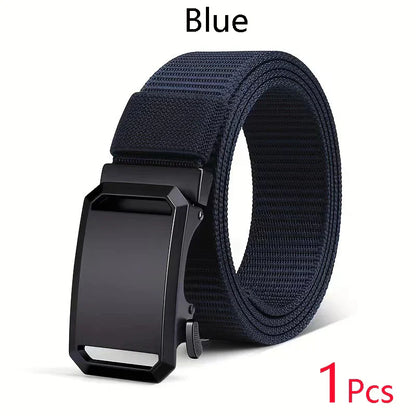 Newest Automatic Buckle Belt Canvas Tactical Waist Belt Durable Casual Outdoor Hunting Golf Adventure Training Pant Belt for Man