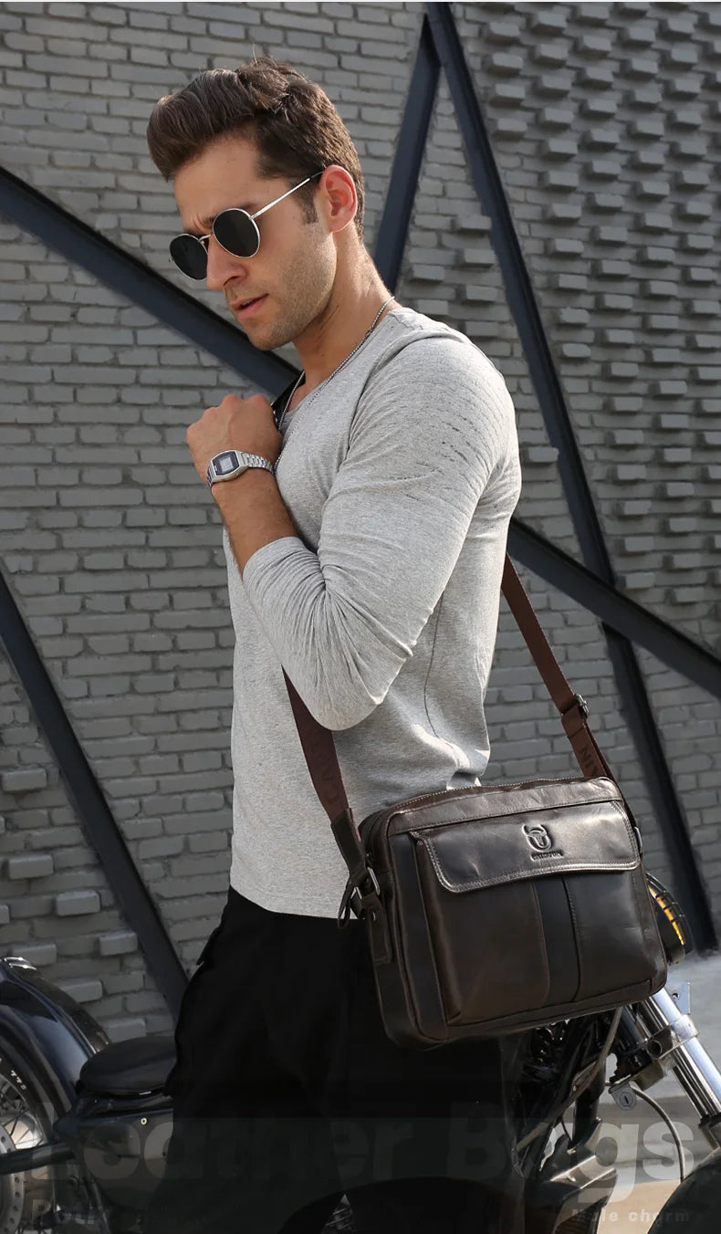 Genuine Leather Men's Crossbody Bag Large Capacity Casual Multifunctional Handbag A Fashion Business Briefcase