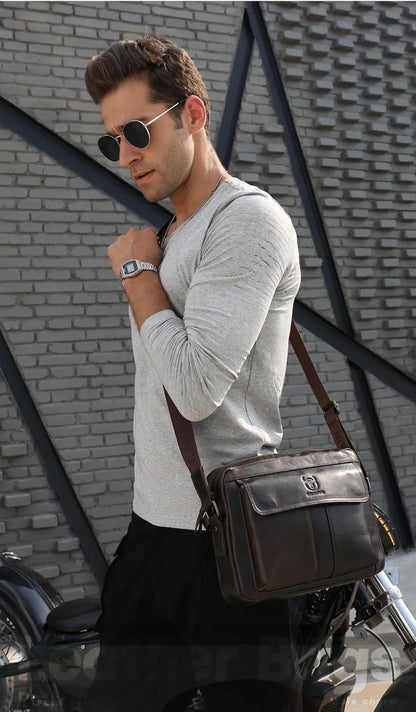 Genuine Leather Men's Crossbody Bag Large Capacity Casual Multifunctional Handbag A Fashion Business Briefcase