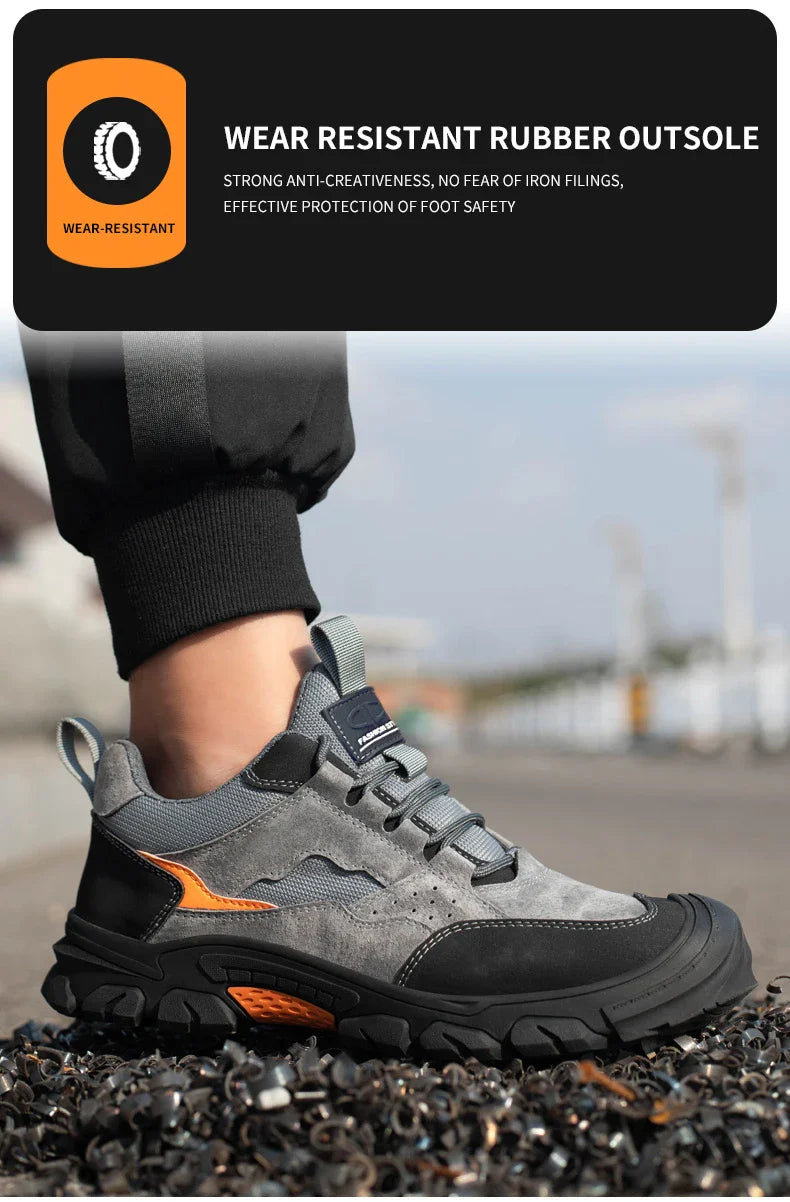 Men Safety Shoes Steel Toe Security Protection Work Boots Fashion Working Sneakers Anti-Smash Anti-puncture Indestructible Shoes