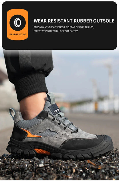 Men Safety Shoes Steel Toe Security Protection Work Boots Fashion Working Sneakers Anti-Smash Anti-puncture Indestructible Shoes