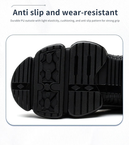 Big Size Men and Women Rotary Buckle Work Safety Shoes Men Air Soft Sole Lightweight Sneakers Protective Fashion Work Shoes