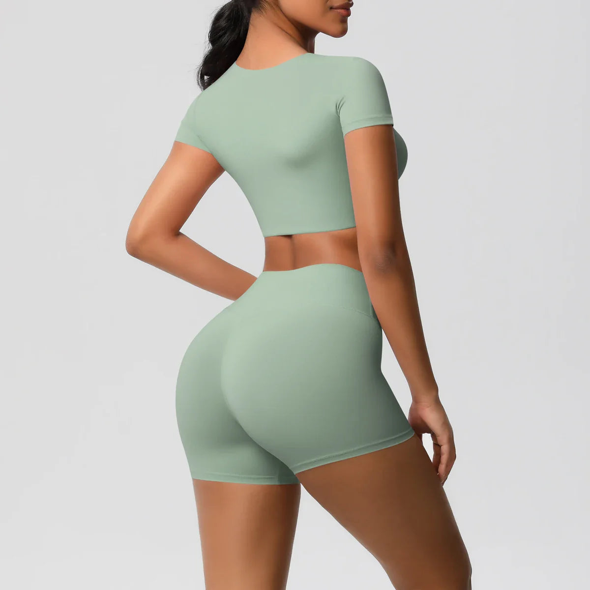 Workout Sportswear 2Pcs Piece Female Women Active Wear Sports Tank Top Women Gym Workout Leggins Booty Bum Leggins