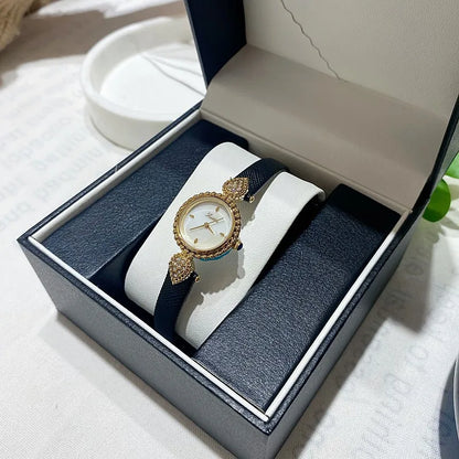 Women Watch Light Luxury Brand Shell Faced Diamond Watches Waterproof Leather Strap Ladies Fashion Quartz Wristwatch gift