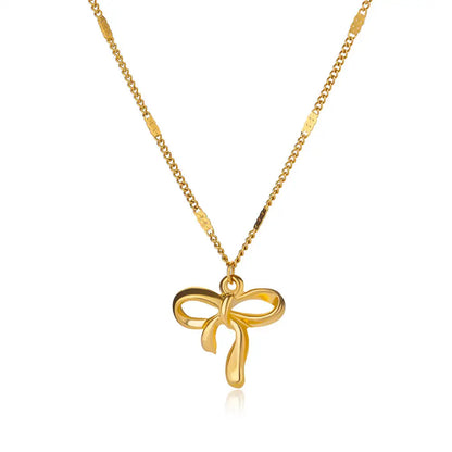 Stainless Steel Love Heart Pendant Necklace For Women Fashion Gold Color Flower Necklace Couple Aesthetic Jewelry Accessories