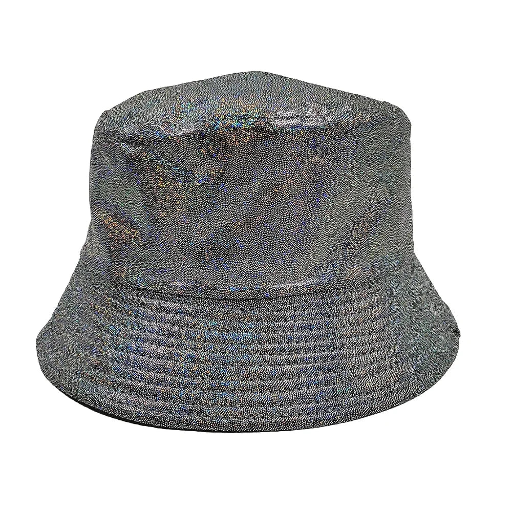 Colorful Shiny Leather Two Sided Fisherman Hat Women's and Men's Hip Hop Summer Sunshade Hat Foldable Bucket Hat