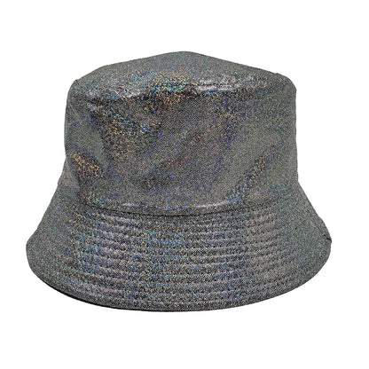 Colorful Shiny Leather Two Sided Fisherman Hat Women's and Men's Hip Hop Summer Sunshade Hat Foldable Bucket Hat
