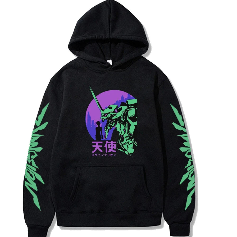 Anime Neon Genesis Evangelion EVA Cosplay Hoodie Jacket  Printed Sweatshirt Men's and women's same anime streetwear
