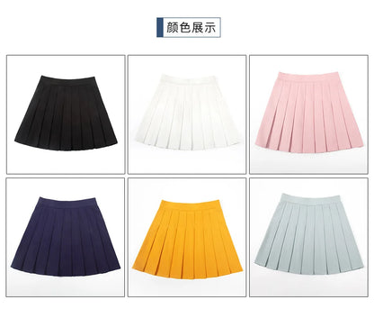 Without Shorts Women Skirts High Waist A-Line Woman Pleated Skirt Summer Fashion Female Mini Harajuku Ladies Short
