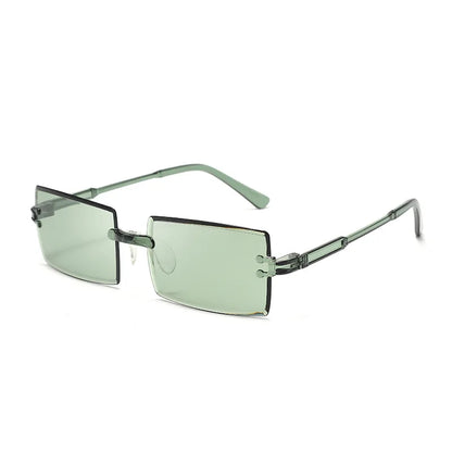20 Pcs Per Set Rimless Rectangle Sunglasses Fashion Gradient Ocean Lenses Shades Ins Trendy Beach Vacation Sun Glasses
