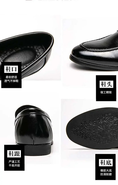 Mens Dress Shoes PU Leather Fashion Men Business Dress Loafers Pointy  Shoes