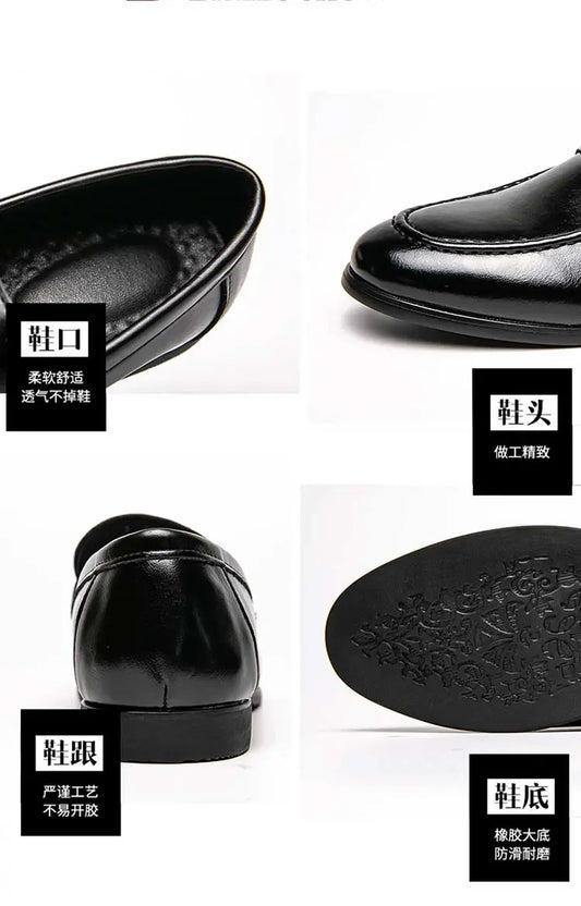 Mens Dress Shoes PU Leather Fashion Men Business Dress Loafers Pointy  Shoes