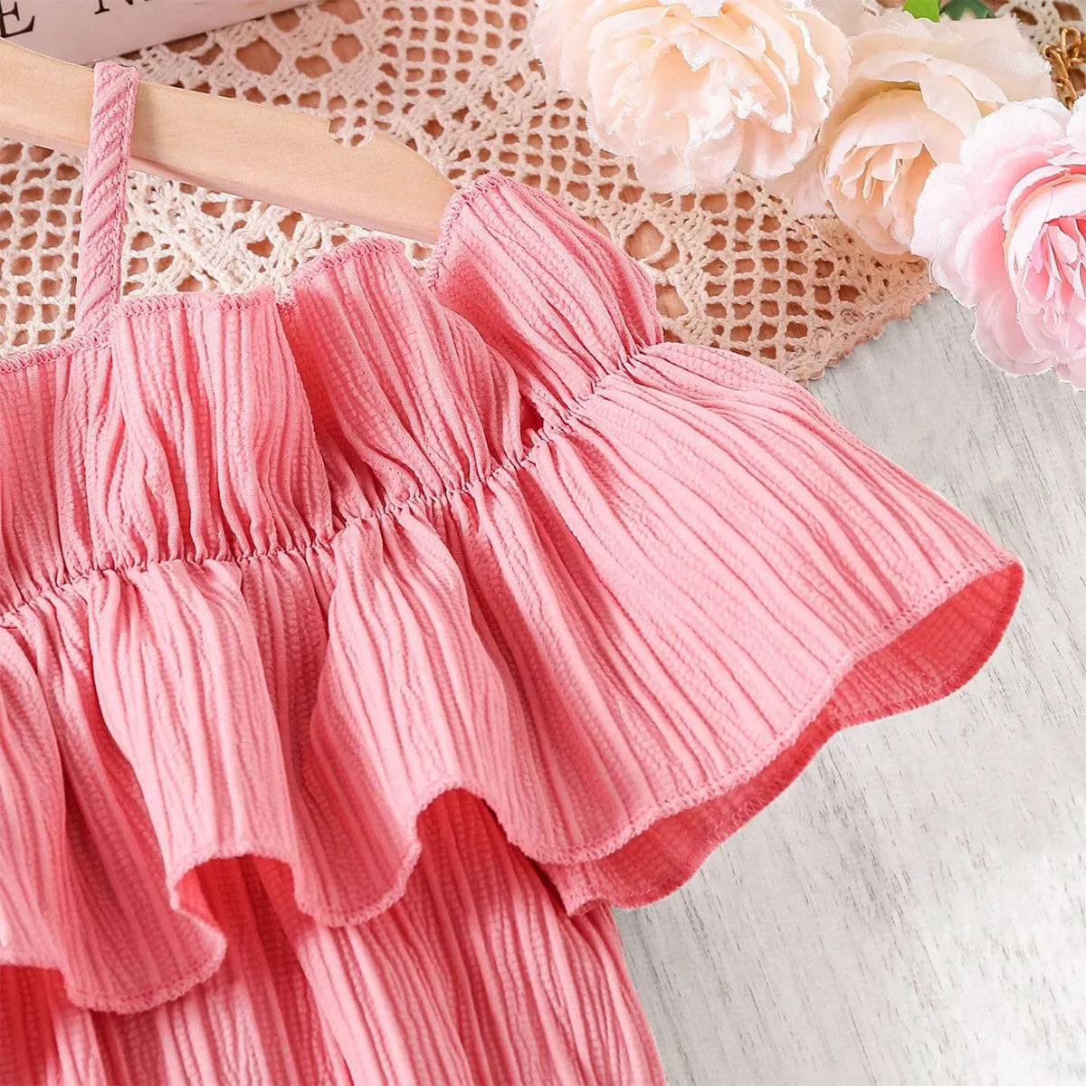 Girls Casual Dresses One-line Shoulder Strap Patchwork Lace Dress Kids Clothes Girls 8 To 12 Years Princess Dress for Girls