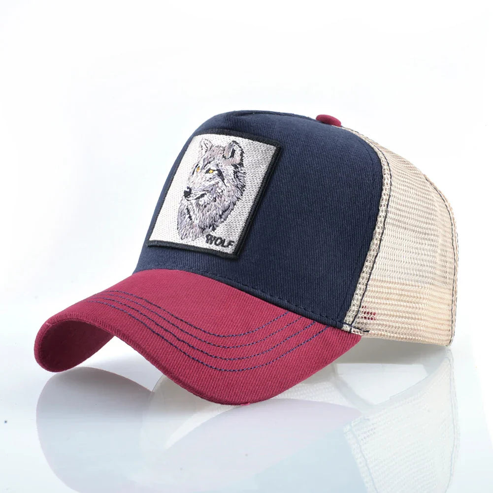 Baseball Cap With Embroidery Wolf Patch Men's Snapback Baseball Hat Four Seasons Outdoor Fashion Visor Caps Women Casual Cap