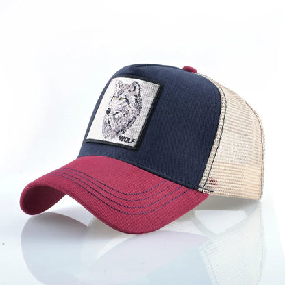 Baseball Cap With Embroidery Wolf Patch Men's Snapback Baseball Hat Four Seasons Outdoor Fashion Visor Caps Women Casual Cap