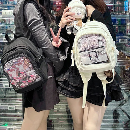 Cute Mini Backpack Women Kawaii Ita Bag Sweet Girl Transparent Rucksack DIY Personality Display Knapsack Lolita Shoulder Bag